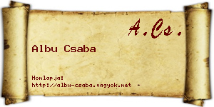 Albu Csaba névjegykártya