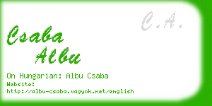 csaba albu business card